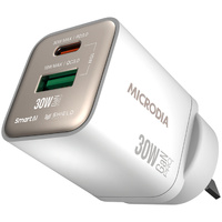 Microdia SMARTCube Nano 30W GaN Wall Charger - White