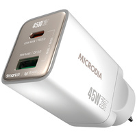 Microdia SMARTCube Nano 45W Dual Port GaN Wall Charger - White