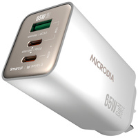 Microdia SMARTCube Nano 65W Tri Port GaN Wall Charger - White