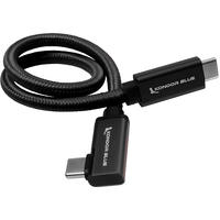 Kondor Blue USB C to USB C Right Angle Cable for SSD Recording - 30.4cm - Raven Black