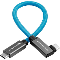 Kondor Blue USB C to USB C Right Angle Cable for SSD Recording - 21.5cm - Blue