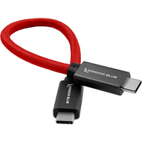 Kondor Blue USB C to USB C High Speed Cable for SSD Recording 21.5cm - Cardinal Red