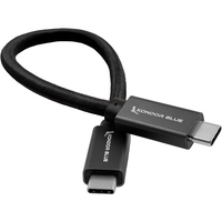Kondor Blue USB C to USB C Cable - 21.5cm - Raven Black