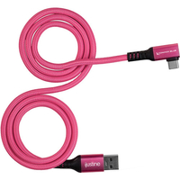 Kondor Blue iJustine USB-A 3.2 Gen 1 Male to USB-C Male Right-Angle Cable - Pink
