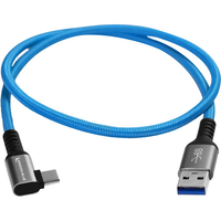 Kondor Blue USB A To USB C Right Angle Cable - 60cm - Blue