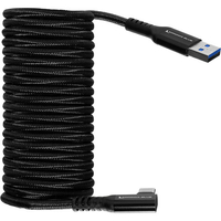 Kondor Blue USB A to USB C Right Angle Cable - 3m - Raven Black
