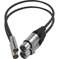 Kondor Blue Mini XLR Male to XLR Female 40cm Audio Cable (2 Pack) for BMPCC & C70 - Black