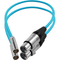 Kondor Blue Mini XLR Male to XLR Female 40cm Audio Cable (2 Pack) for BMPCC & C70 - Blue