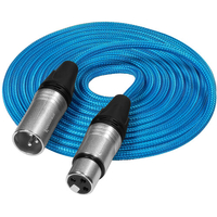 Kondor Blue Male XLR to Female XLR Audio Cable for Professional Balanced Sound - 3m - Blue