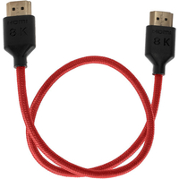 Kondor Blue 8K HDMI 43cm Braided Cable for on Camera Monitors - Cardinal Red