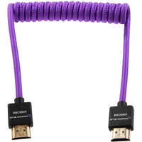 Kondor Blue Gerald Undone MK2 Coiled Full HDMI Cable - 30-60cm - Purple