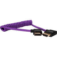 Kondor Blue Gerald Undone Right Angle Full HDMI Cable - 30-60cm - Coiled Purple