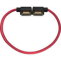 Kondor Blue 30cm Right Angle to Left Angle Full HDMI Straight Cable - Cardinal Red