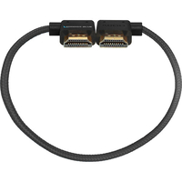 Kondor Blue 30cm Right Angle to Left Angle Full HDMI Straight Cable - Raven Black