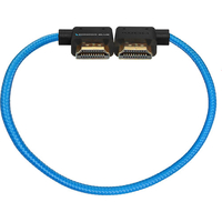 Kondor Blue 30cm Right Angle to Left Angle Full HDMI Straight Cable - Blue
