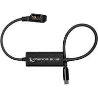 Kondor Blue 40cm D-Tap to USB C Power Delivery Cable for Mirrorless Cameras & Laptops - Raven Black