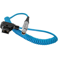 Kondor Blue Coiled D-Tap To Female Lemo 4 Pin for Canon C200 Cable - 35.5-73.6cm - Blue