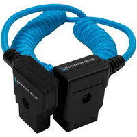 Kondor Blue D-Tap Extension Male to Female Coiled Cable - 40.6-91.4cm - Blue