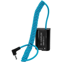 Kondor Blue DC 1.35/3.5 to Lumix GH6 S5 GH5 DMW-BLK22 Dummy Battery Coiled Cable - Blue