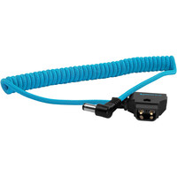 Kondor Blue D-Tap to DC Right Angle Coiled Cable for Canon C70/Atomos - Blue