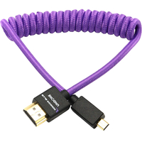 Kondor Blue Gerald Undone MK2 Coiled Micro HDMI to Full HDMI - 30-60cm - Purple