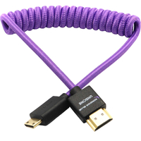 Kondor Blue Gerald Undone MK2 Coiled Mini HDMI to Full HDMI - 30-60cm - Purple