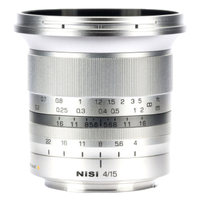 NiSi 15mm f/4 Sunstar Super Wide Angle Full Frame ASPH Lens - Nikon Z Mount - Silver