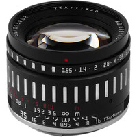 TTArtisan 35mm f/0.95 Lens for Fujifilm X Mount- Black with Silver