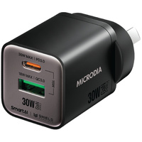 Microdia SMARTCube Nano 30W GaN Wall Charger - Black