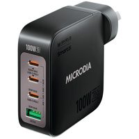 Microdia SMARTCube Nano 100W 4 Port GaN Wall Charger - Black