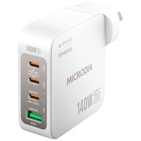 Microdia SMARTCube Nano 140W 4 Port GaN Wall Charger - White