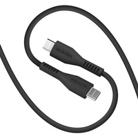 Microdia Fruitywire Liquid Silicon PD60W 1.3m USB-C to USB-C - Charcoal