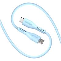 Microdia Fruitywire Liquid Silicon PD60W 2.6m USB-C to USB-C - Baby Blue