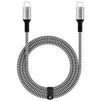 MICRODIA ExeCable Nylon PD100W 1.3m USB-C to USB-C Cable - Zebra