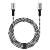 MICRODIA ExeCable Nylon PD100W 2.6m USB-C to USB-C Cable - Zebra