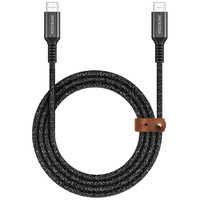 MICRODIA ExeCable Nylon PD240W 1.8m USB-C to USB-C Cable - Charcoal