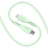 Microdia Fruitywire Liquid Silicon PD60W 2.6m USB-C to Lightning Cable - Mint