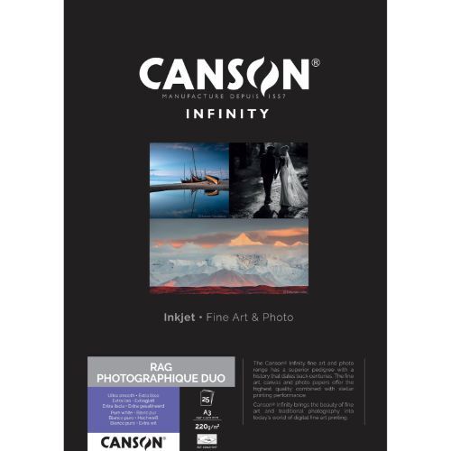 Canson Infinity Rag Photographique Duo 220gsm A3 - 25 Sheets