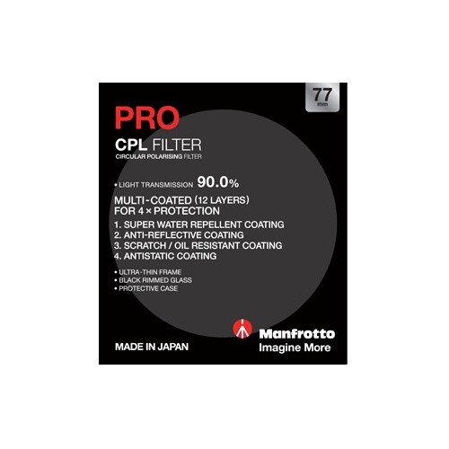 Manfrotto Pro Circular Polarising Filter - 77mm