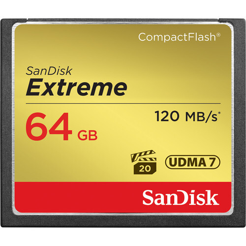 SanDisk Extreme Compact Flash 64GB 120MB/s Memory Card