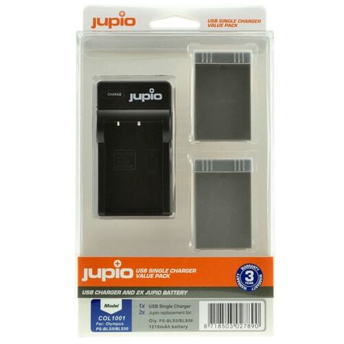 Jupio Rechargeable Olympus PS-BLS5 Charger Kit