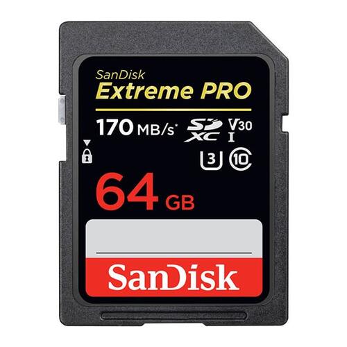 SanDisk Extreme Pro 64GB SDXC UHS-I 170MB/s Memory Card - V30