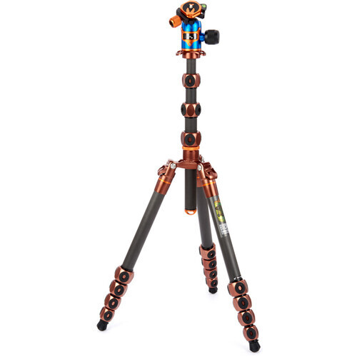 3-Legged Thing Legends Bucky Carbon Fibre Tripod with AirHed VU Ball Head - Bronze Blue