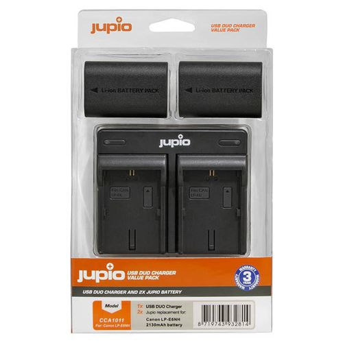 Jupio Canon LP-E6NH Batteries & Dual Charger Kit