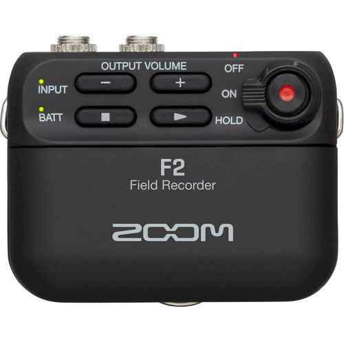 Zoom F2 Ultracompact Portable Field Recorder with Lavalier Microphone