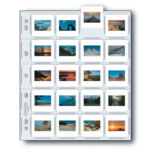 Archival Storage for 35mm Slides - 25 Sheets of 5 Strips x 4 Frames