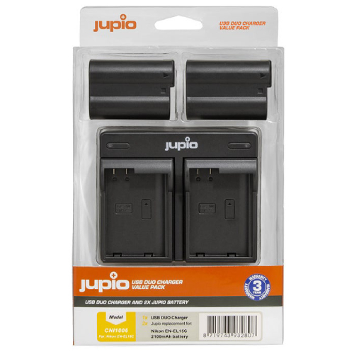 Jupio EN-EL15C Rechargeable Dual Charger Kit for Nikon Cameras