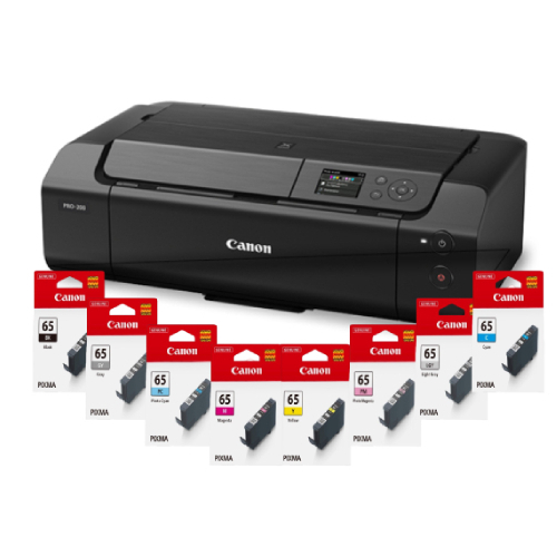 Canon PIXMA Pro200 A3+ Ink Jet Photo Printer with Canon PFI200 Ink Bundle