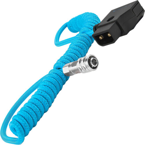 Kondor Blue Coiled D-Tap to BMPCC 6K/4K Power Cable for Blackmagic - Blue