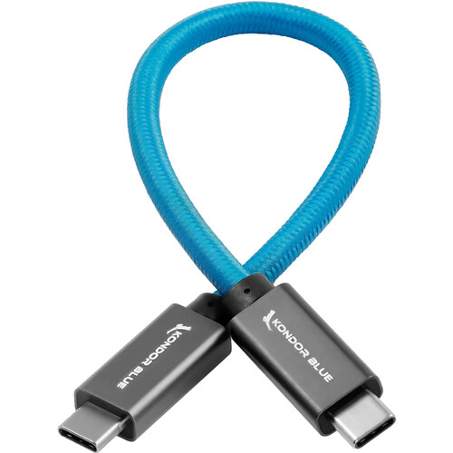 Kondor Blue USB C to USB C High Speed Cable for SSD Recording - 21.5cm - Blue